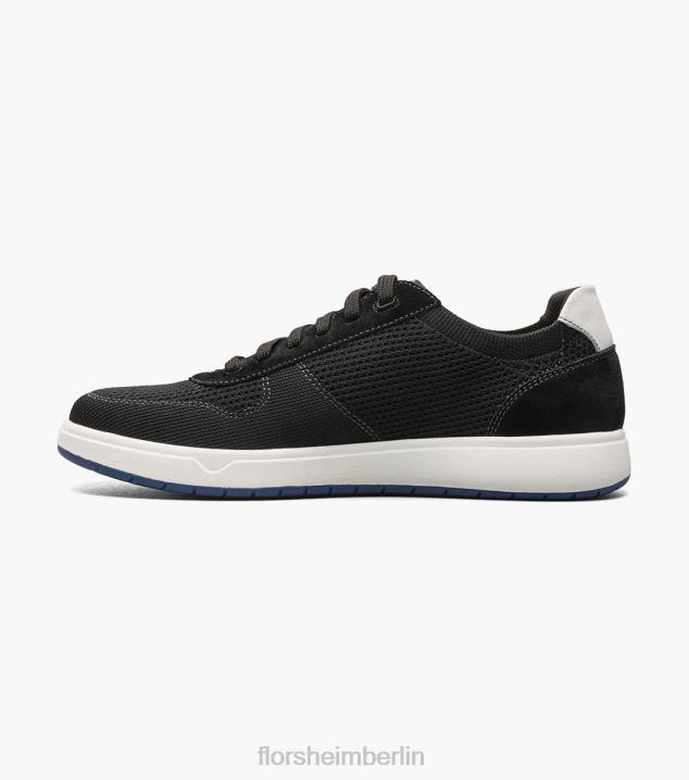 D28020 Schwarz-Weiss Schuhwerk Männer Florsheim Heist 1 gestrickter 6-Loch-Sneaker mit Spitze bis zur Zehenpartie