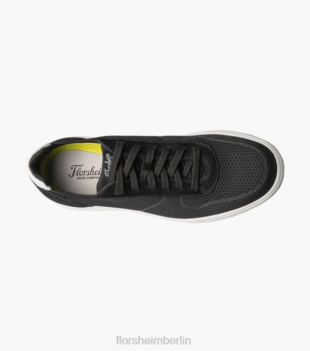 D28020 Schwarz-Weiss Schuhwerk Männer Florsheim Heist 1 gestrickter 6-Loch-Sneaker mit Spitze bis zur Zehenpartie