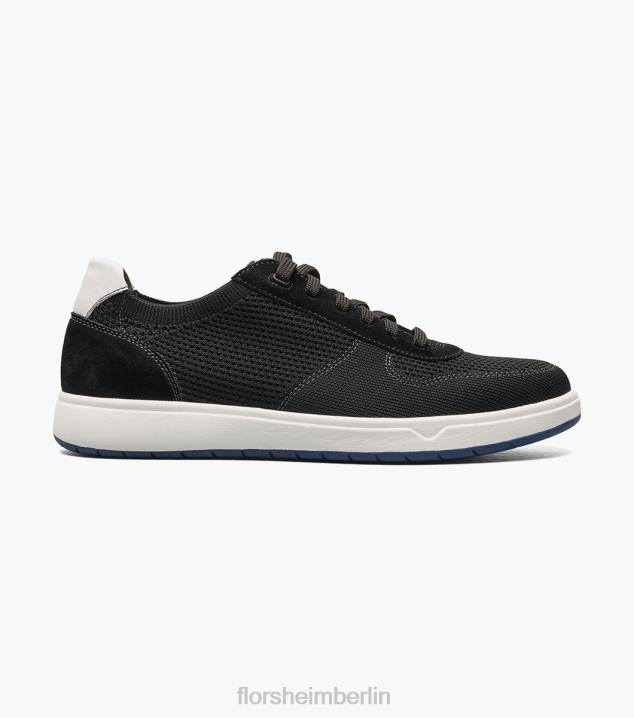 D28020 Schwarz-Weiss Schuhwerk Männer Florsheim Heist 1 gestrickter 6-Loch-Sneaker mit Spitze bis zur Zehenpartie