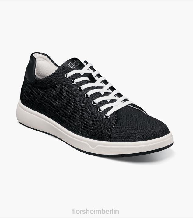 D28022 Schwarz Schuhwerk Männer Florsheim Heist 1 gestrickter Sneaker mit Spitze bis zur Zehenpartie