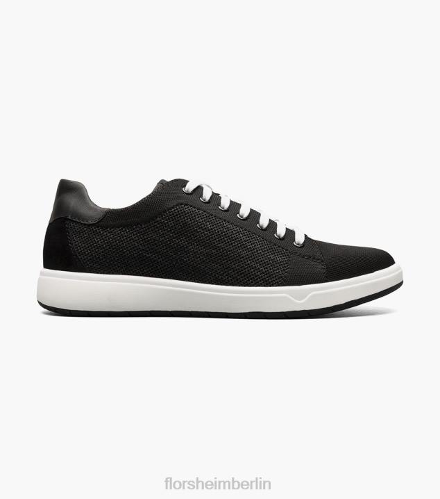 D28022 Schwarz Schuhwerk Männer Florsheim Heist 1 gestrickter Sneaker mit Spitze bis zur Zehenpartie