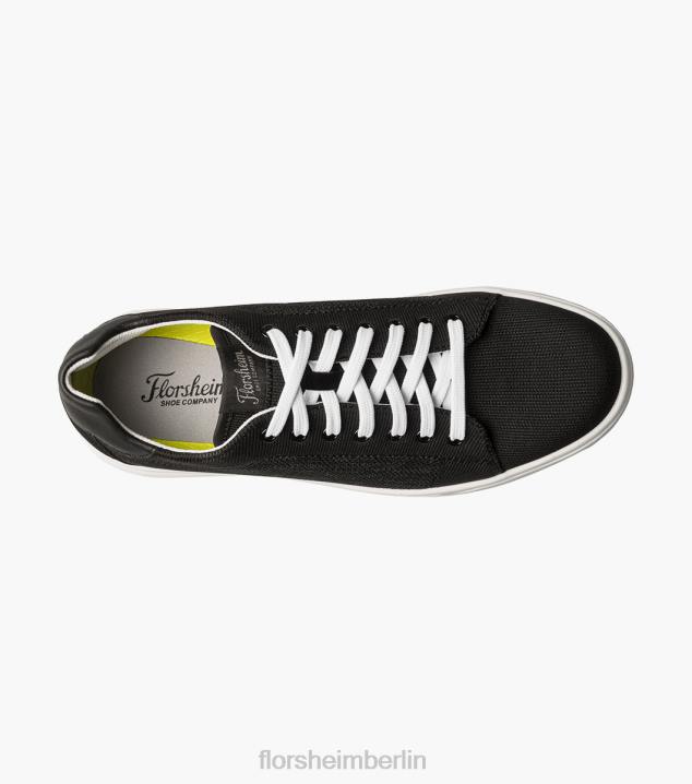 D28022 Schwarz Schuhwerk Männer Florsheim Heist 1 gestrickter Sneaker mit Spitze bis zur Zehenpartie