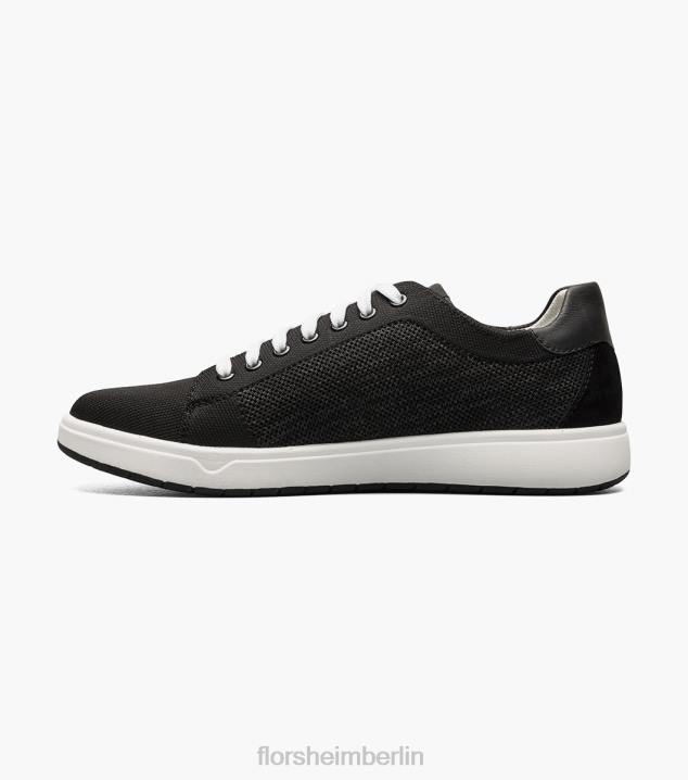 D28022 Schwarz Schuhwerk Männer Florsheim Heist 1 gestrickter Sneaker mit Spitze bis zur Zehenpartie
