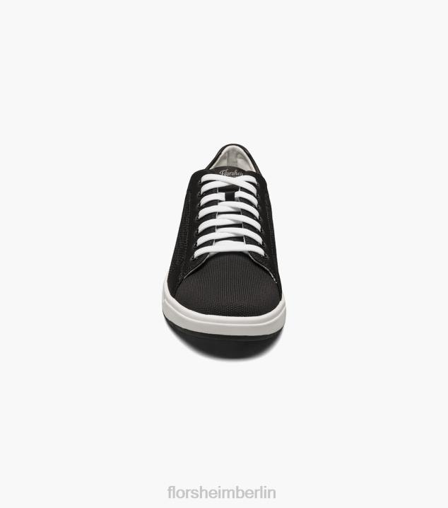 D28022 Schwarz Schuhwerk Männer Florsheim Heist 1 gestrickter Sneaker mit Spitze bis zur Zehenpartie