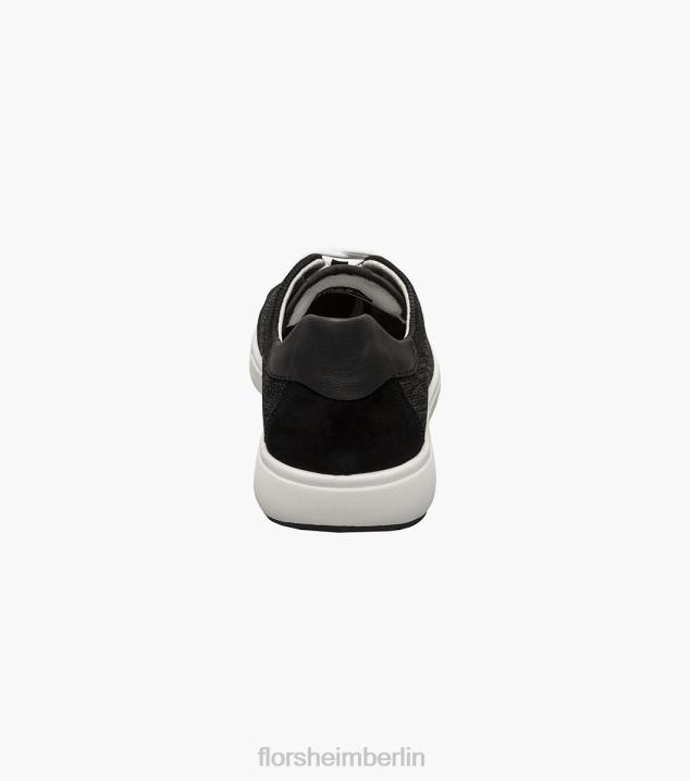 D28022 Schwarz Schuhwerk Männer Florsheim Heist 1 gestrickter Sneaker mit Spitze bis zur Zehenpartie
