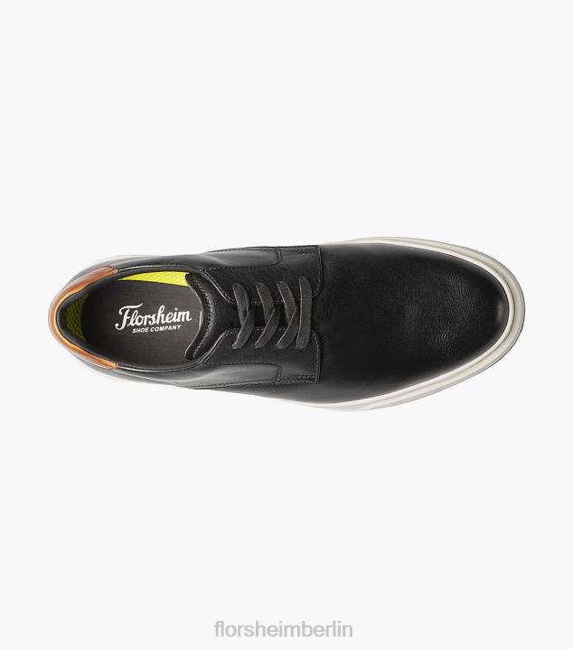 D280232 Schwarz Schuhwerk Männer Florsheim Erstklassiger Schnürsneaker mit schlichter Zehenpartie