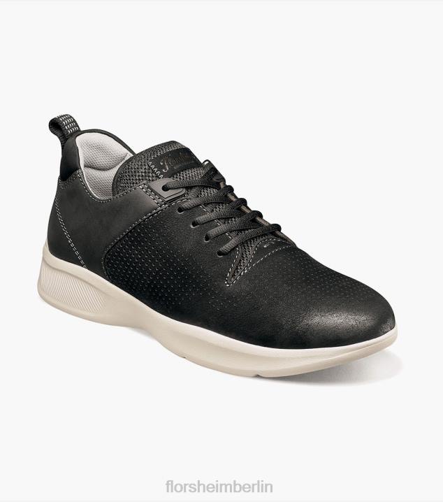 D280294 schwarzes Nubuk Schuhwerk Männer Florsheim Studio-Perf-Zehen-Schnürsneaker
