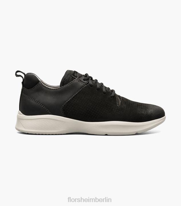 D280294 schwarzes Nubuk Schuhwerk Männer Florsheim Studio-Perf-Zehen-Schnürsneaker
