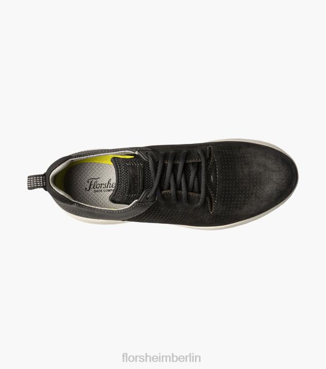 D280294 schwarzes Nubuk Schuhwerk Männer Florsheim Studio-Perf-Zehen-Schnürsneaker