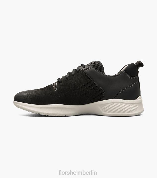 D280294 schwarzes Nubuk Schuhwerk Männer Florsheim Studio-Perf-Zehen-Schnürsneaker