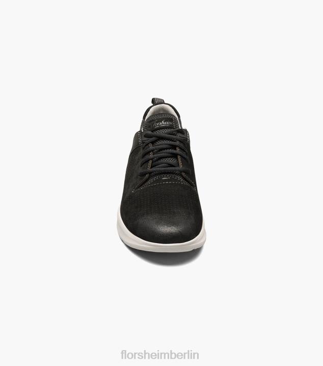 D280294 schwarzes Nubuk Schuhwerk Männer Florsheim Studio-Perf-Zehen-Schnürsneaker