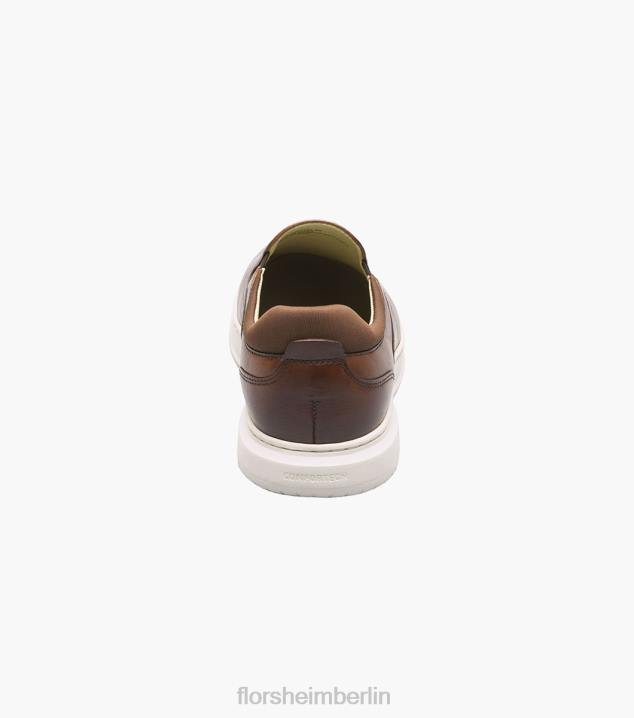 D280302 Cognac Schuhwerk Männer Florsheim Erstklassiger Slip-on-Sneaker mit schlichter Zehenpartie