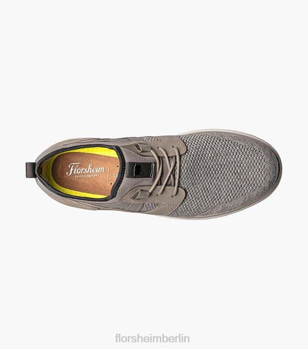 D280349 grau Schuhwerk Männer Florsheim Venture-Strick-Sneaker zum Schnüren mit schlichter Zehenpartie