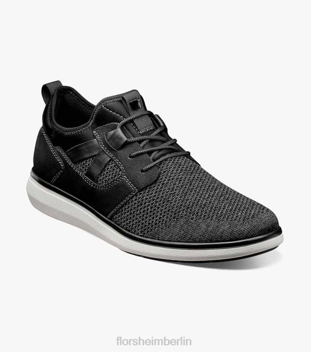 D280351 Schwarz Schuhwerk Männer Florsheim Venture-Strick-Sneaker zum Schnüren mit schlichter Zehenpartie