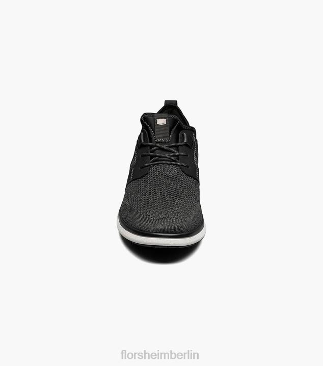 D280351 Schwarz Schuhwerk Männer Florsheim Venture-Strick-Sneaker zum Schnüren mit schlichter Zehenpartie
