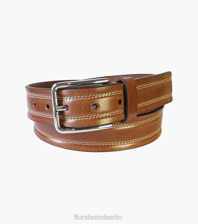 D280507 bräunen Zubehör unisex Florsheim Quinn-Gürtel aus echtem Leder