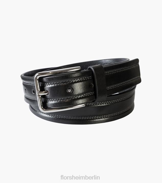 D280508 Schwarz Zubehör unisex Florsheim Quinn-Gürtel aus echtem Leder