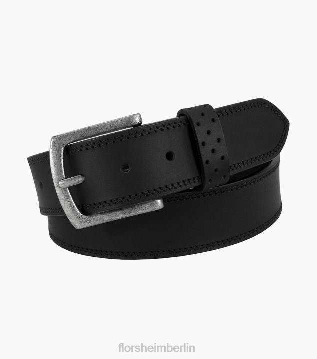 D280513 schwarzes Ch Zubehör unisex Florsheim Jarvis-Gürtel aus echtem Leder