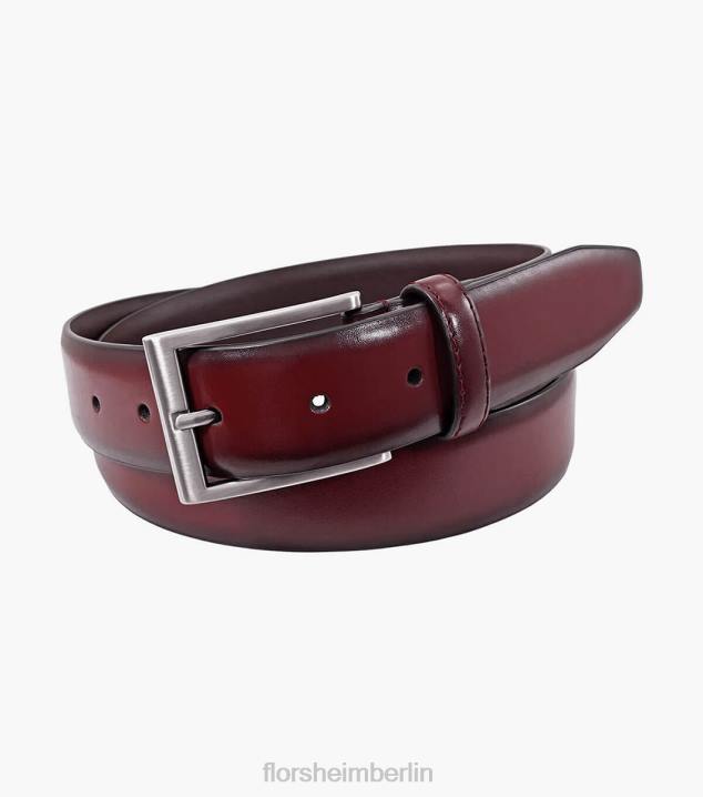 D280522 Burgund Zubehör unisex Florsheim Karminroter Echtledergürtel