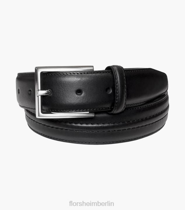 D280545 Schwarz Zubehör unisex Florsheim Capri-Gürtel aus echtem Leder