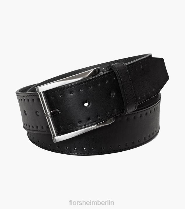 D280547 Schwarz Zubehör unisex Florsheim Vallon-Gürtel aus echtem Leder