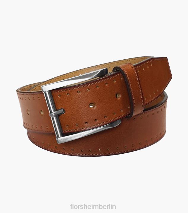 D280548 Cognac Zubehör unisex Florsheim Vallon-Gürtel aus echtem Leder
