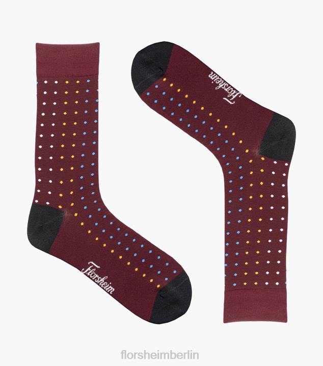 D280563 Burgund Zubehör unisex Florsheim Galaxy Crew-Kleidersocken