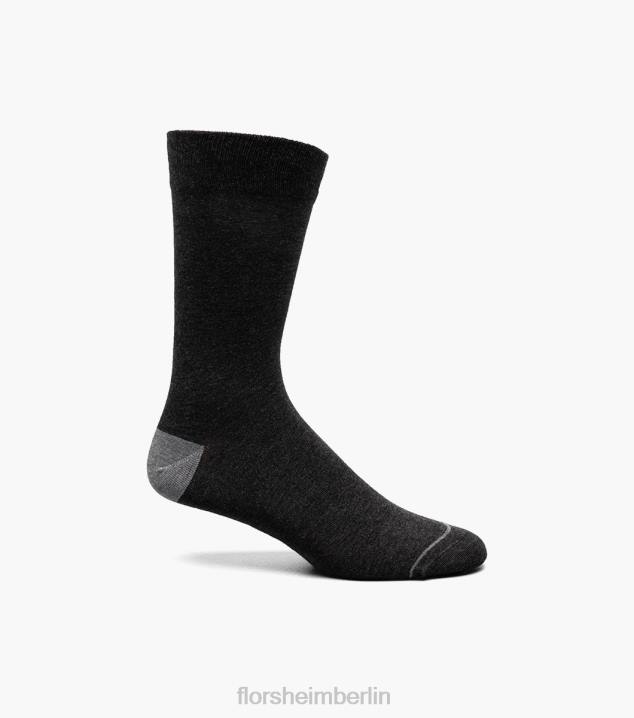 D280569 Holzkohle Zubehör unisex Florsheim Flache Bambus-Kleidersocken mit Rundhalsausschnitt