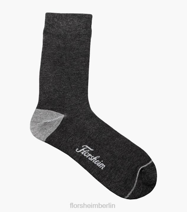 D280569 Holzkohle Zubehör unisex Florsheim Flache Bambus-Kleidersocken mit Rundhalsausschnitt