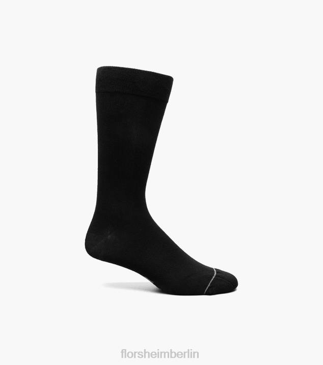 D280570 Schwarz Zubehör unisex Florsheim Flache Bambus-Kleidersocken mit Rundhalsausschnitt