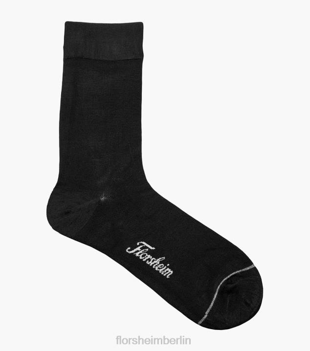 D280570 Schwarz Zubehör unisex Florsheim Flache Bambus-Kleidersocken mit Rundhalsausschnitt