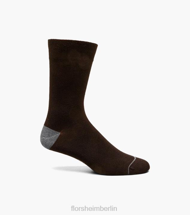 D280571 braun Zubehör unisex Florsheim Flache Bambus-Kleidersocken mit Rundhalsausschnitt
