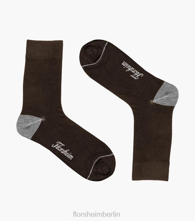 D280571 braun Zubehör unisex Florsheim Flache Bambus-Kleidersocken mit Rundhalsausschnitt