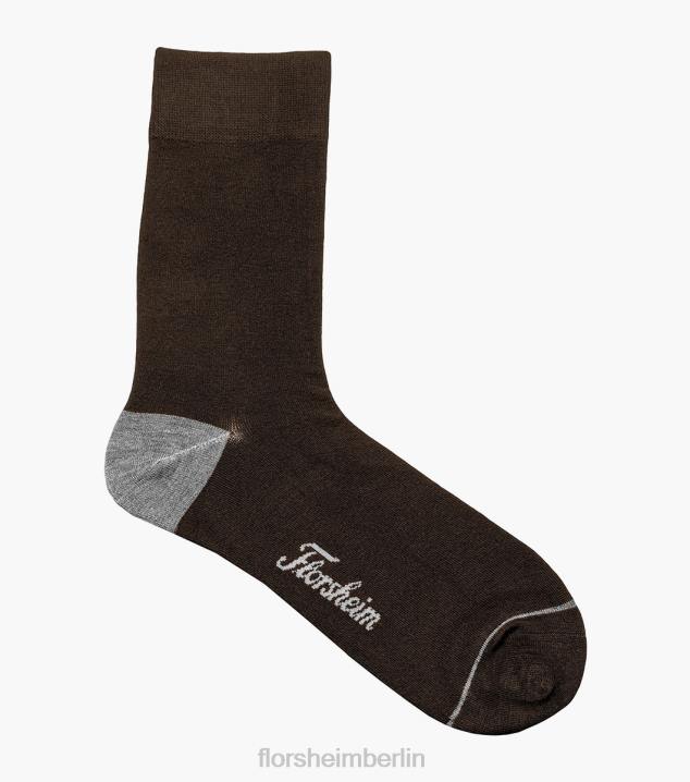 D280571 braun Zubehör unisex Florsheim Flache Bambus-Kleidersocken mit Rundhalsausschnitt
