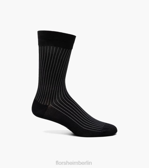 D280576 Schwarz Zubehör unisex Florsheim Gerippte Crew-Kleidersocken