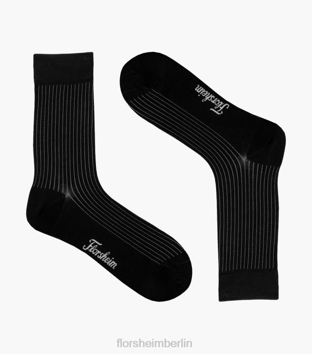 D280576 Schwarz Zubehör unisex Florsheim Gerippte Crew-Kleidersocken
