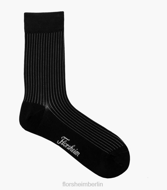 D280576 Schwarz Zubehör unisex Florsheim Gerippte Crew-Kleidersocken