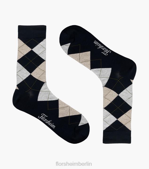 D280578 Marine Zubehör unisex Florsheim Argyle Crew-Kleidersocken