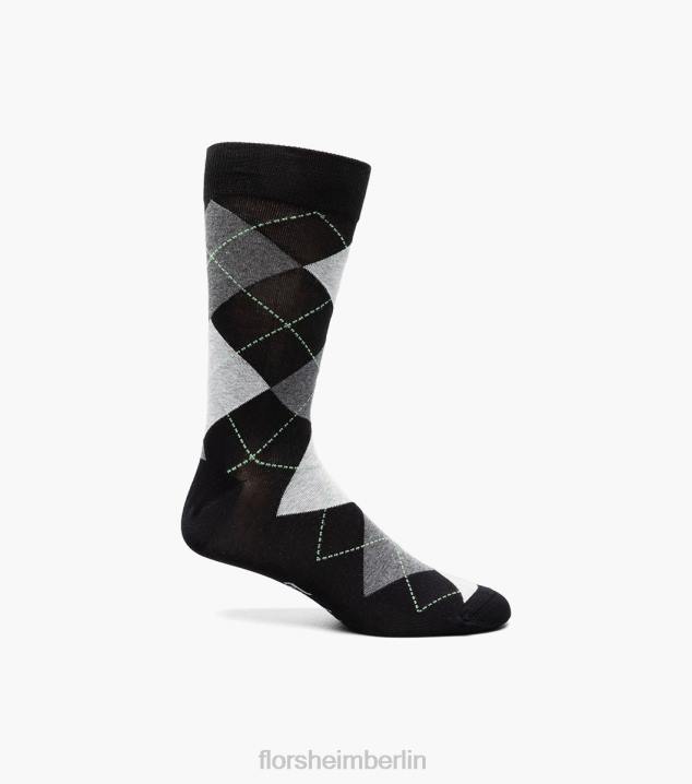 D280580 Schwarz Zubehör unisex Florsheim Argyle Crew-Kleidersocken