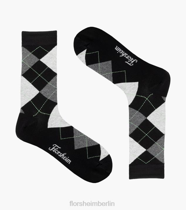 D280580 Schwarz Zubehör unisex Florsheim Argyle Crew-Kleidersocken