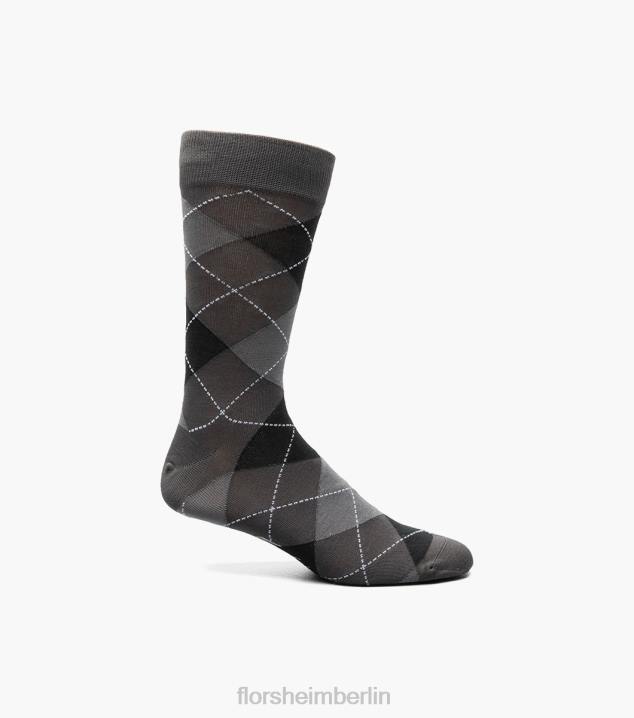 D280581 Holzkohle Zubehör unisex Florsheim Diamanten Crew-Kleidersocken