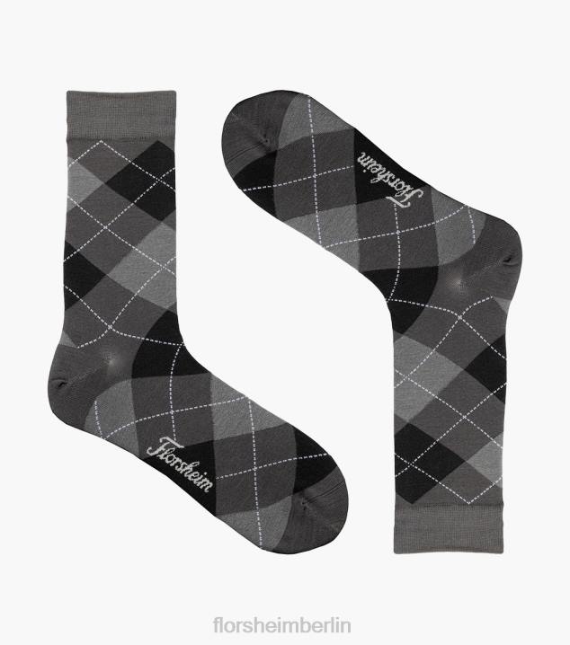 D280581 Holzkohle Zubehör unisex Florsheim Diamanten Crew-Kleidersocken