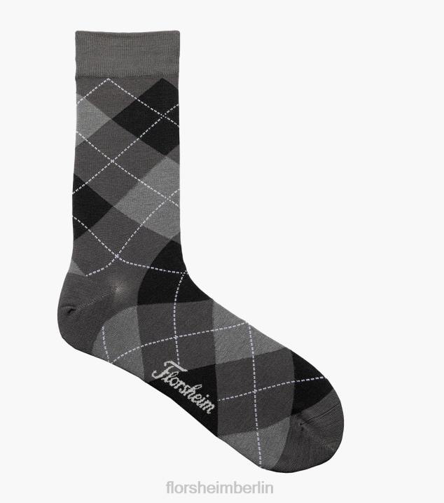 D280581 Holzkohle Zubehör unisex Florsheim Diamanten Crew-Kleidersocken