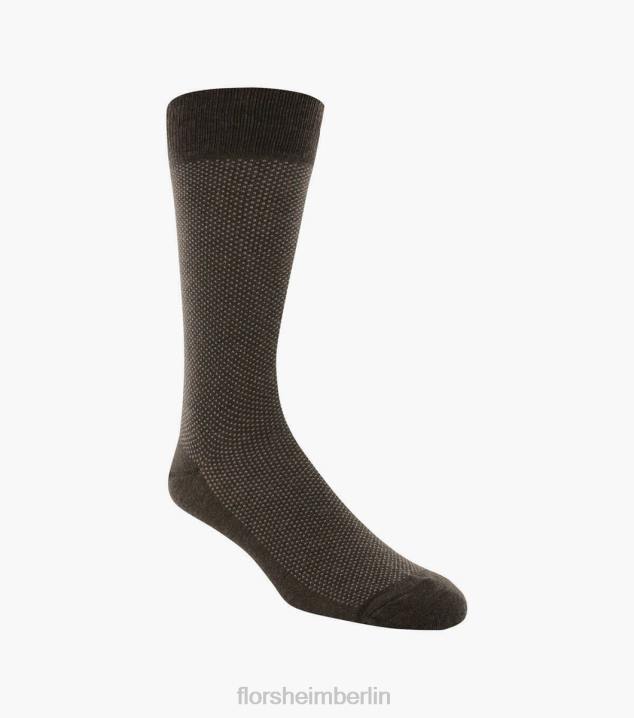 D280590 Schokolade Zubehör unisex Florsheim Pindot klassische Crew-Kleidersocken