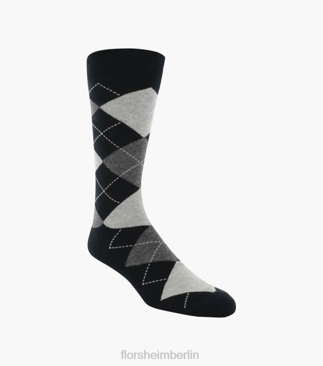 D280595 schwarzgrau Zubehör unisex Florsheim Klassische Argyle-Crew-Kleidersocken