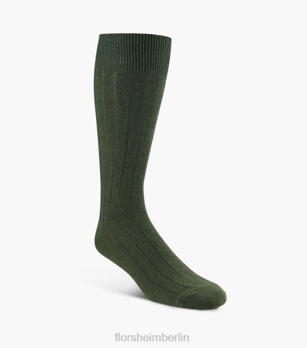 D280596 Waldgrünes Heidekraut Zubehör unisex Florsheim Breitgerippte Crew-Kleidersocken