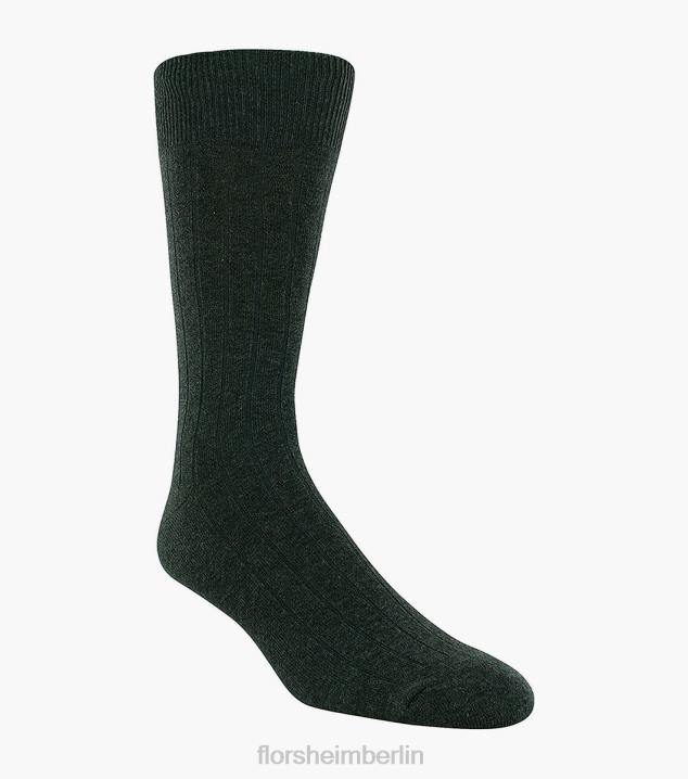 D280599 grau Zubehör unisex Florsheim Breitgerippte Crew-Kleidersocken