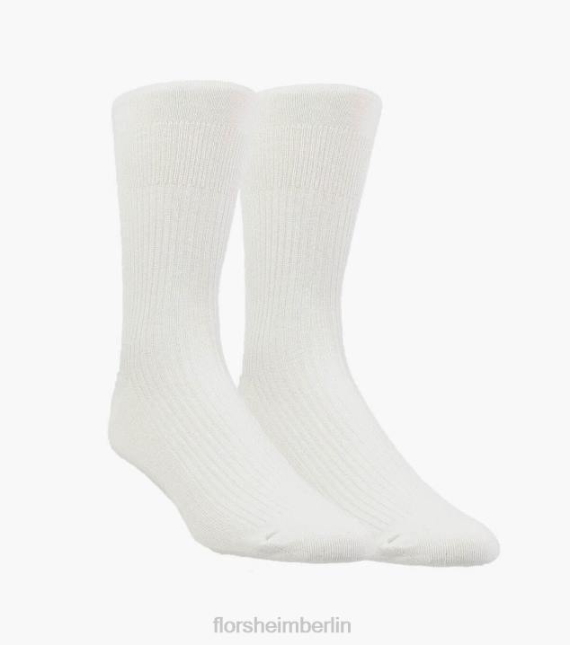 D280611 Weiss Zubehör unisex Florsheim 2er-Pack Komfort-Top-Crew-Kleidersocken