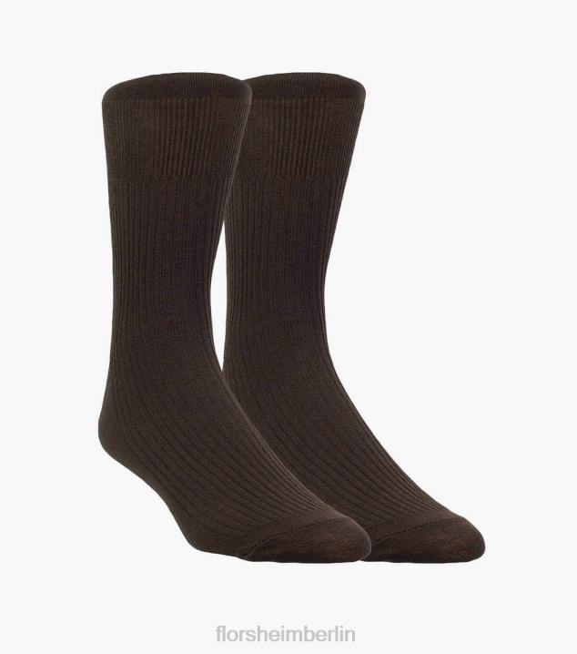 D280612 braun Zubehör unisex Florsheim 2er-Pack Komfort-Top-Crew-Kleidersocken